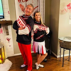 Men’s size large spartan cheerleader costume.